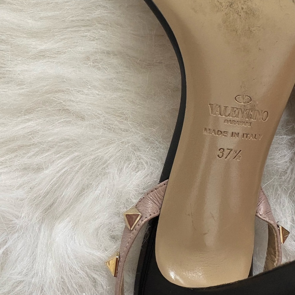 Valentino Rockstud open toe high black/nude 7.5 - Picture 6 of 9